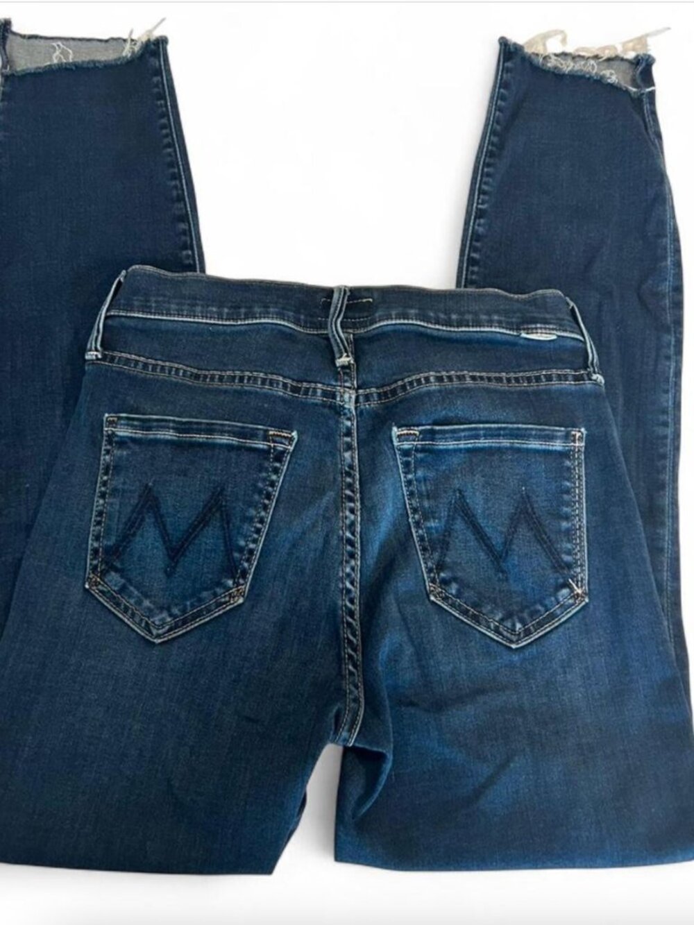 Mother The Stunner Zip Ankle Step Fray Mid-Rise Jeans 25 $248